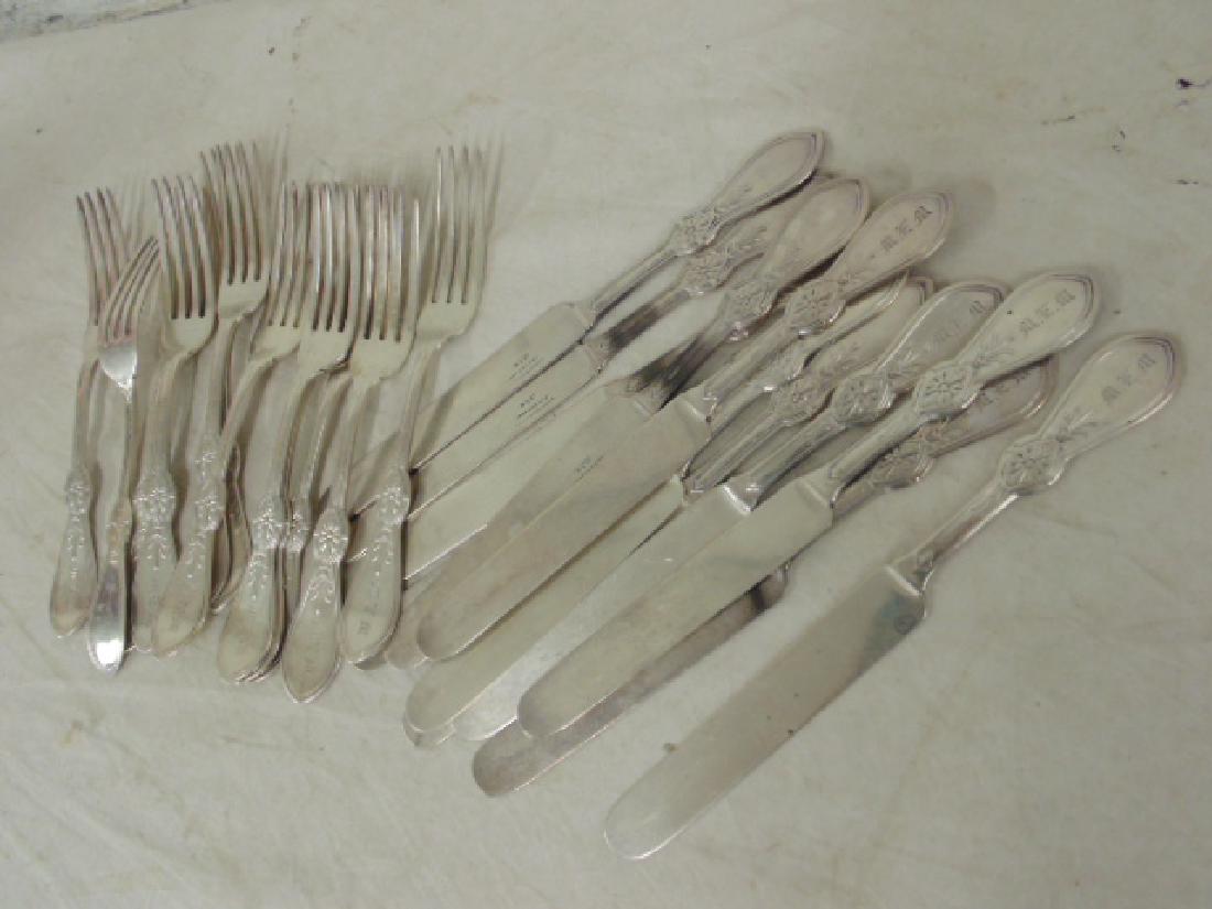 Lot sterling silver flatware, forks & knives,  Starr & (1 of 4)