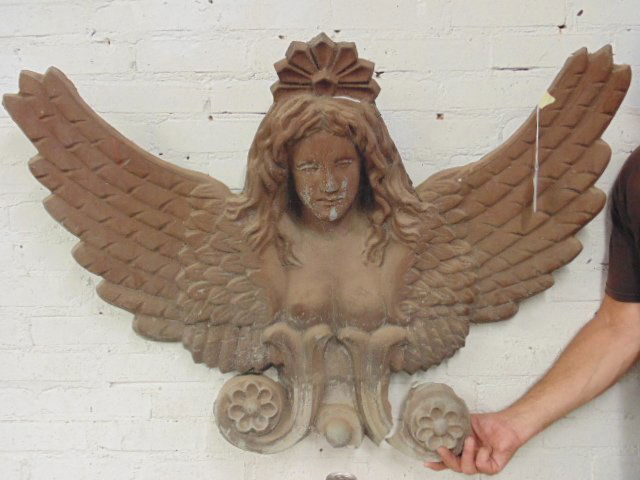 Architectural building decoration, winged angel (1 of 4)