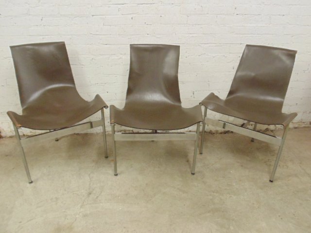 3 leather & chrome mid Century  Katavolos "T" chairs (1 of 7)