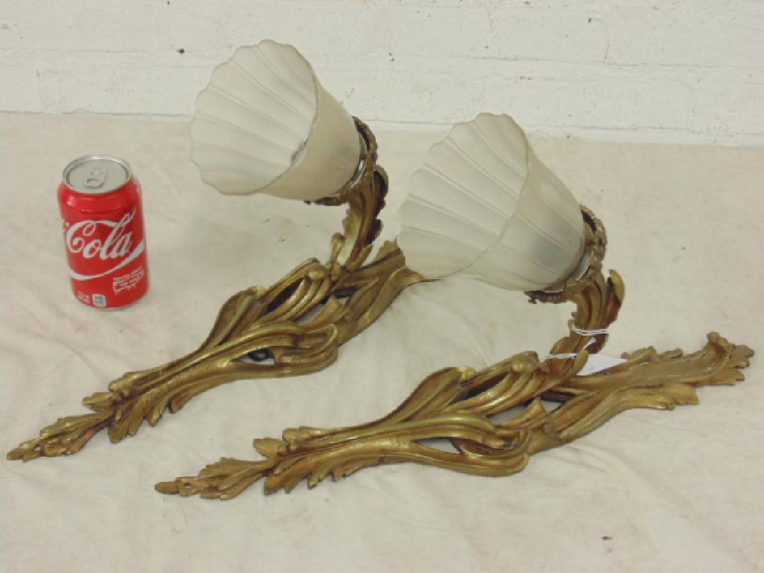 Pair French bronze wall sconces (1 of 5)