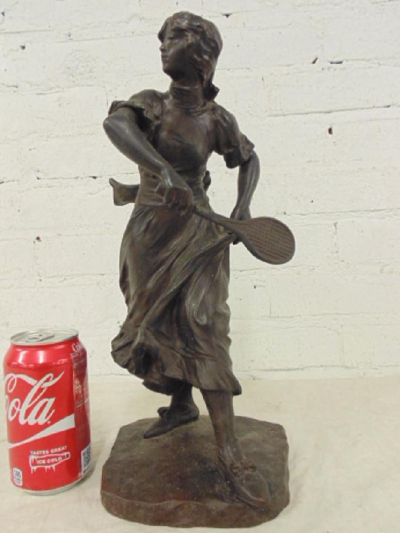Bronze figure, tennis player,  Eugene Marioton (1 of 6)