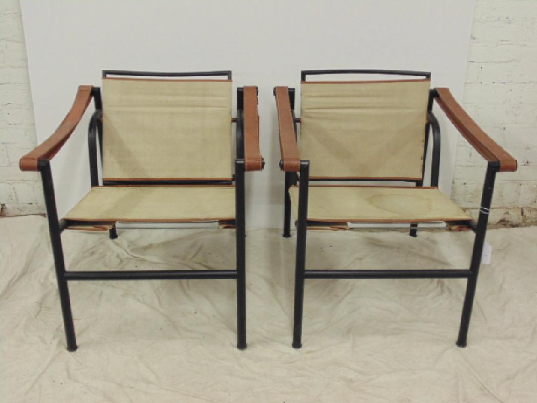 Pair Cassina arm chairs, black painted (1 of 8)