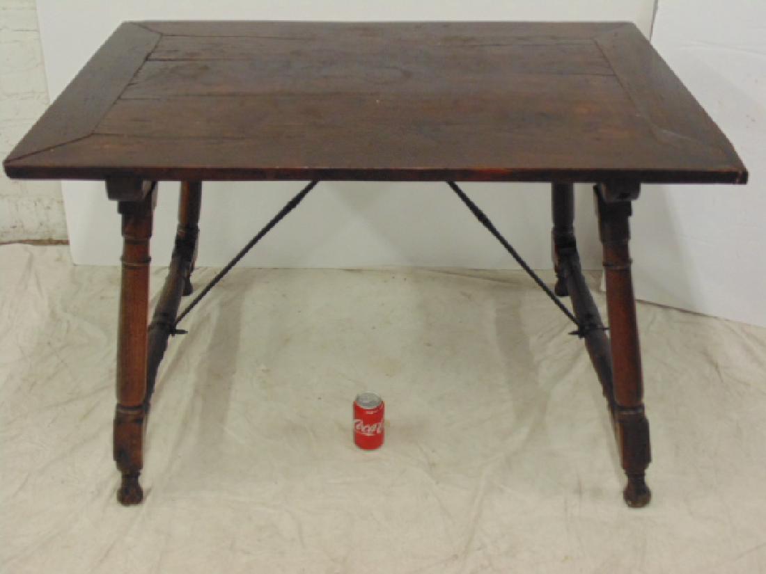 Antique Spanish table, wrought iron, wood (1 of 4)