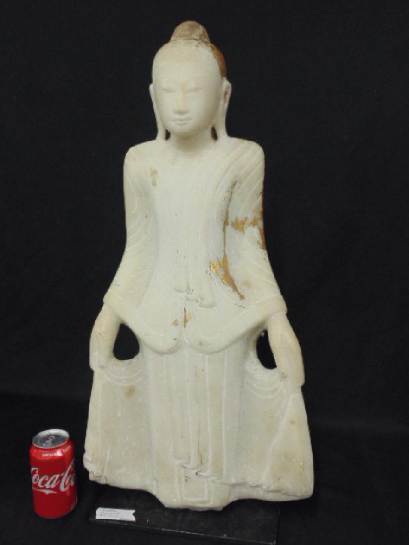 18th Century carved alabaster, stone Buddha (1 of 7)