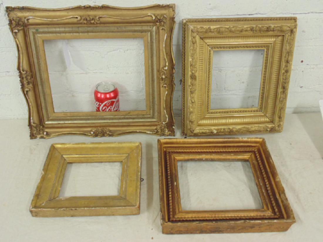 Lot 4 small gilt carved wood frames, (1 of 5)