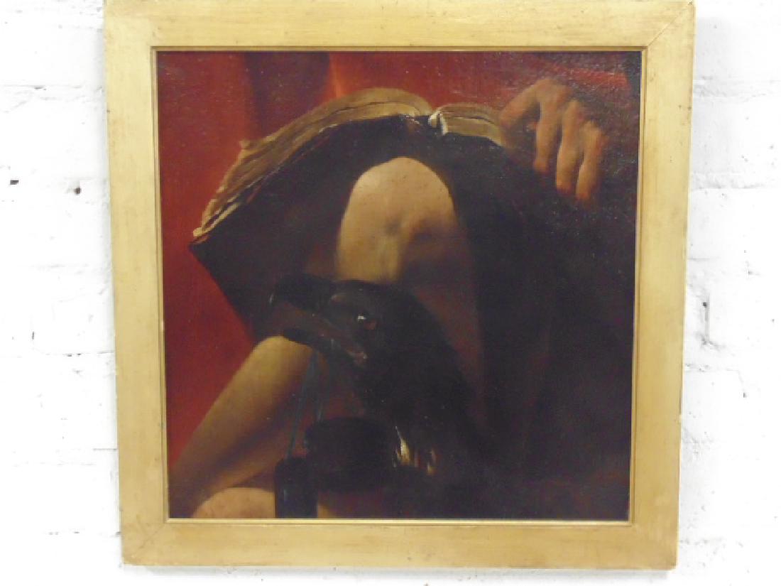 Painting, fragment from old master, raven (1 of 4)