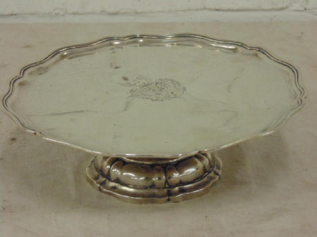 Silver plateau, with coat of arms, crest (1 of 7)