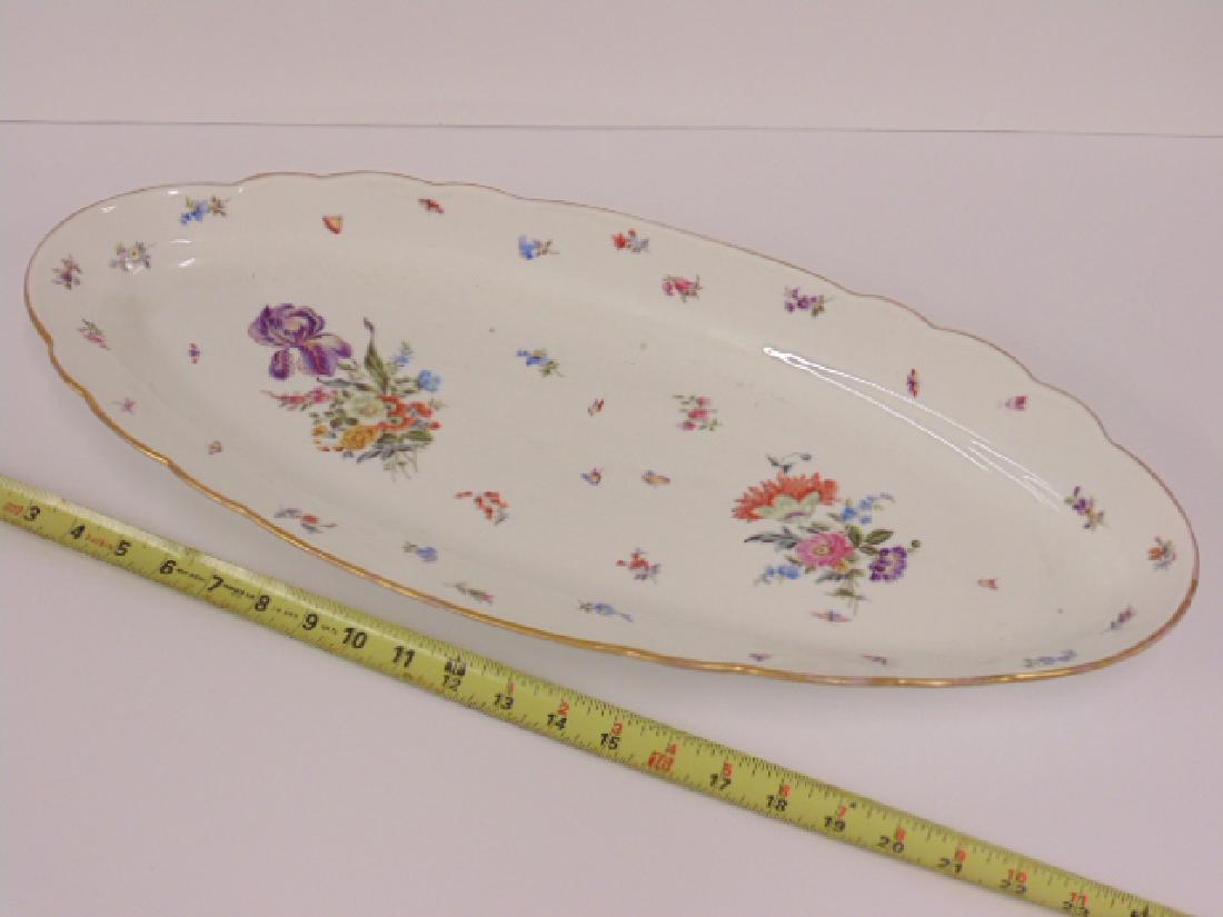 Large paint decorated porcelain serving platter (1 of 6)