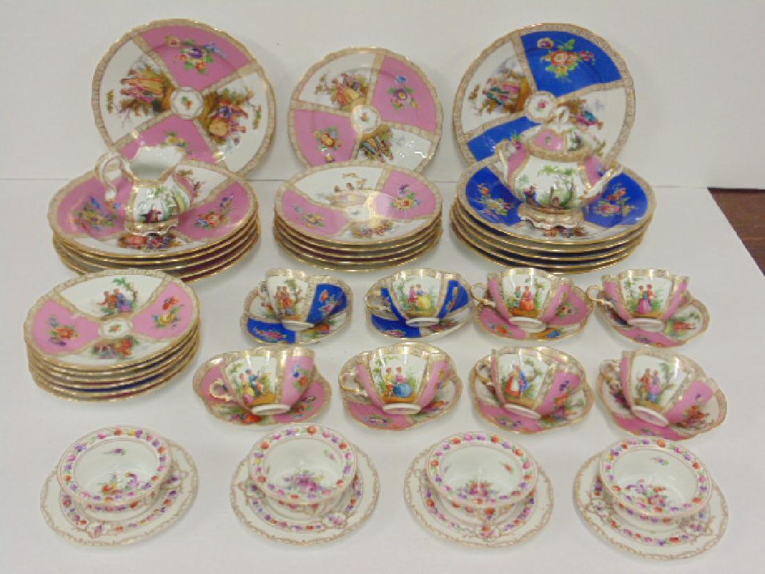 Lot paint decorated Dresden porcelain dinnerware (1 of 8)