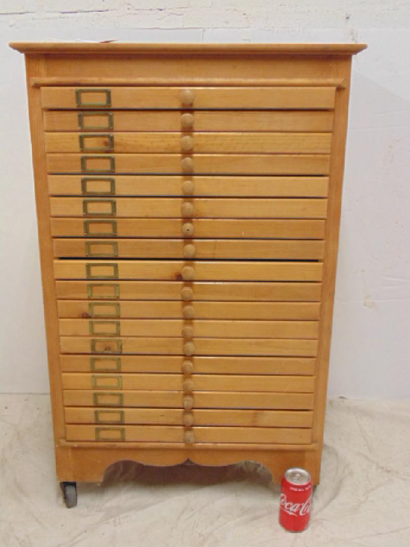 Maple file, specimen cabinet, cabinet has 18 drawers (1 of 5)