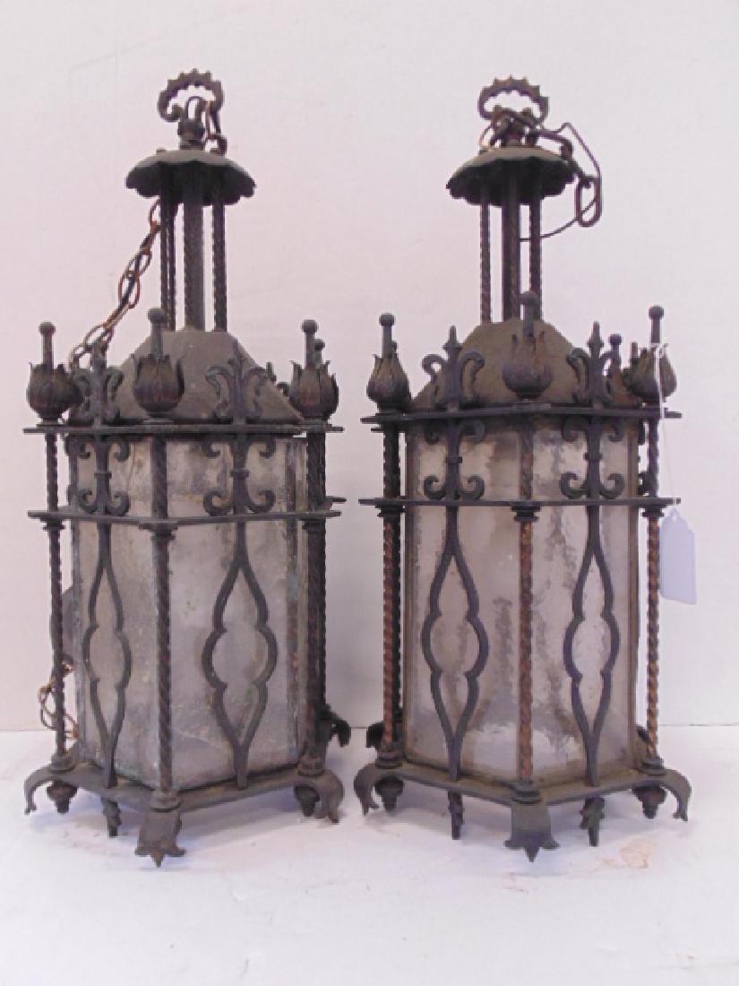 Pair iron lanterns, octagonal shaped (1 of 5)