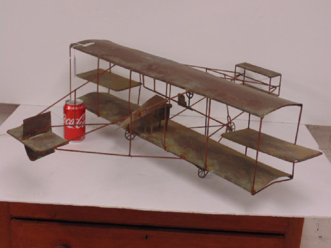 Copper & metal framed early model biplane (1 of 5)