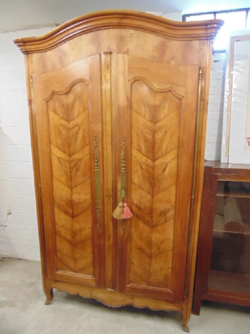 French armoire, double door, veneer paneled (1 of 4)