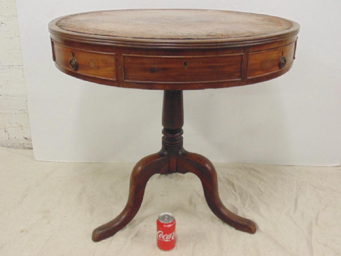 Leather top English rent table, 4 drawers (1 of 6)