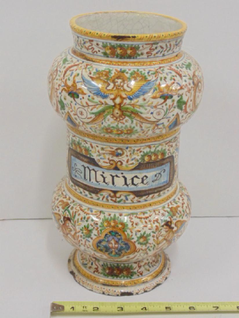Antique apothecary jar, (Dutch, Italian ?), "Mirice" (1 of 10)