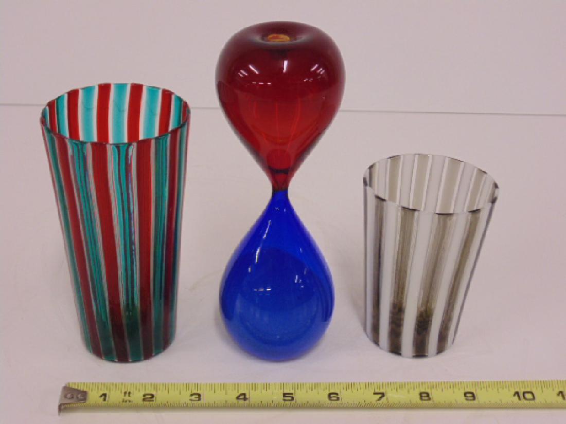 Venini art glass lot, 2 striped cupos & Paolo Venini (1 of 4)