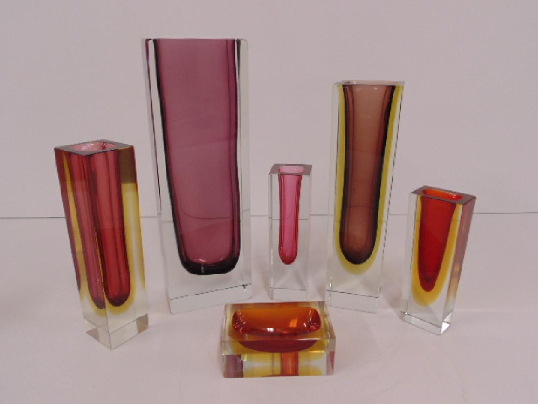 6 art glass vases, bowl, mid Century design (1 of 5)