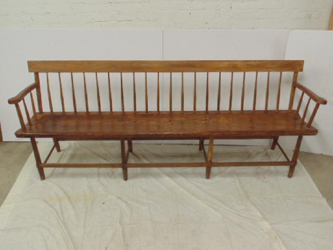 Spindle back country bench, 82.75" long (1 of 7)
