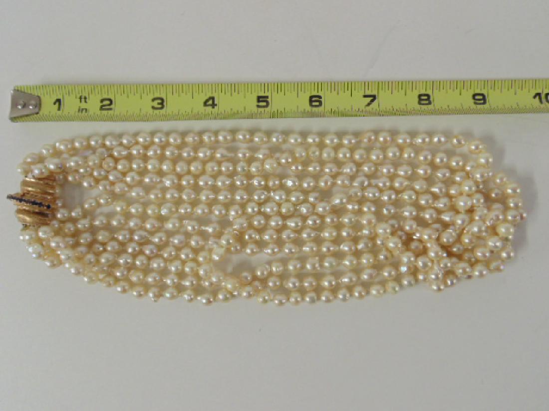 Vintage 6 strand pearl necklace with 14k clasp (1 of 6)
