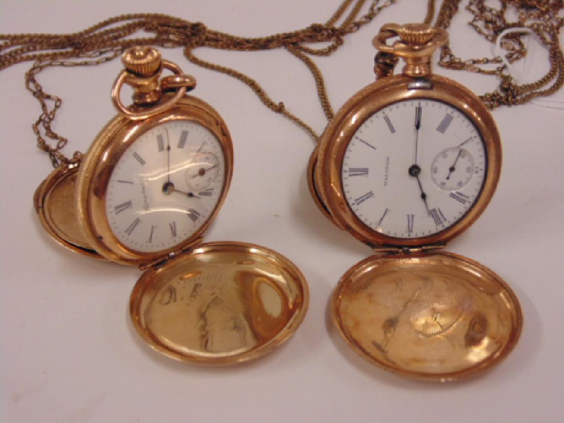 2 pocket watches Waltham, 14k Hampden (1 of 7)