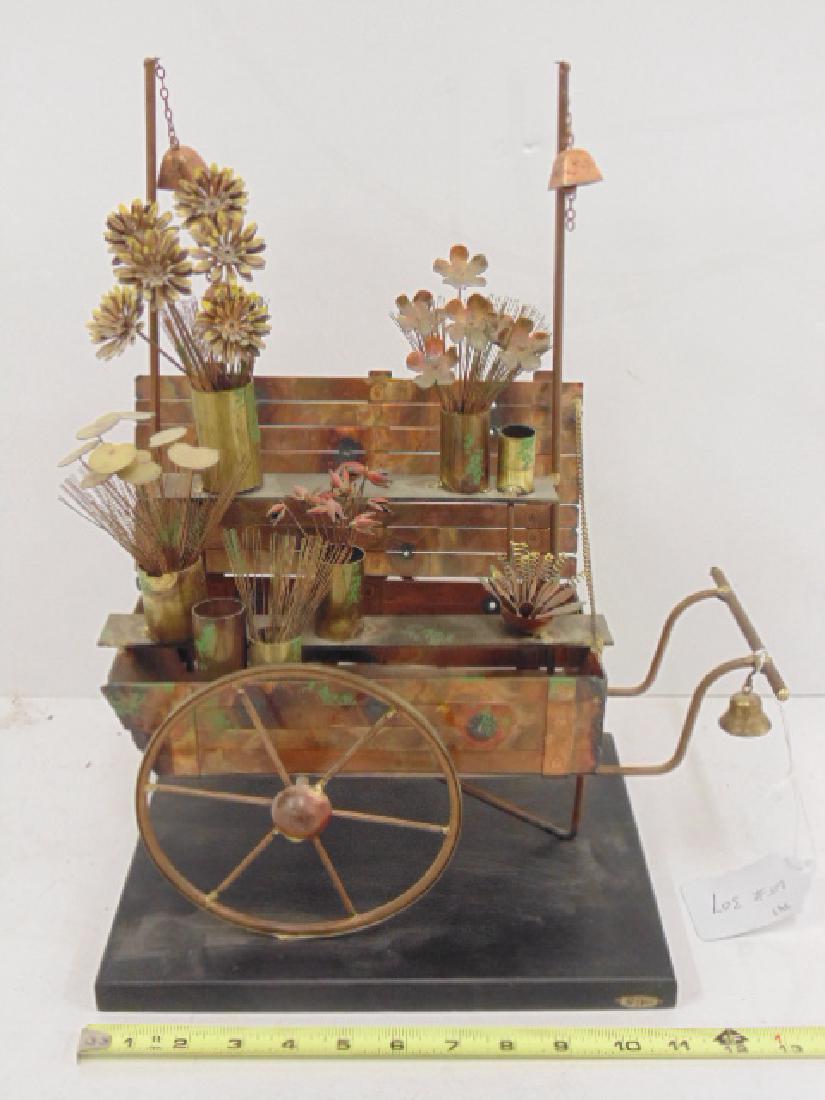 Curtis Jere metal sculpture of flower cart (1 of 7)