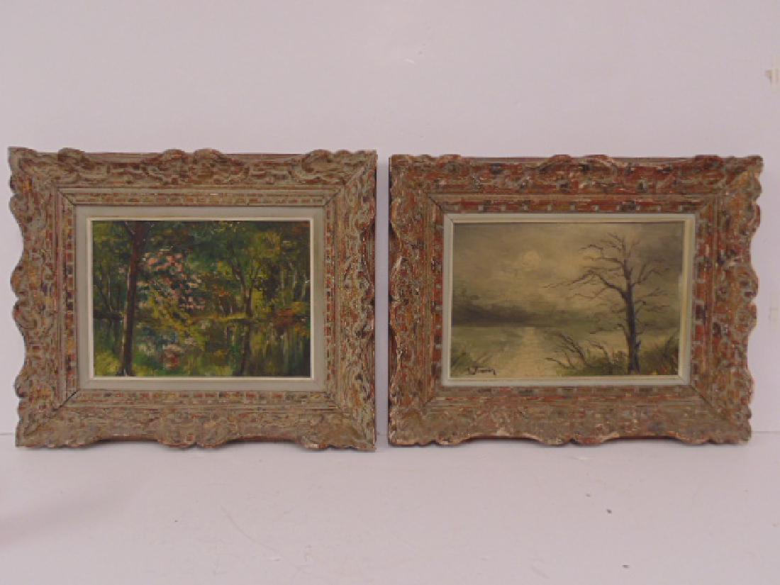 Pair French oil paintings, landscapes, Farning (? (1 of 10)