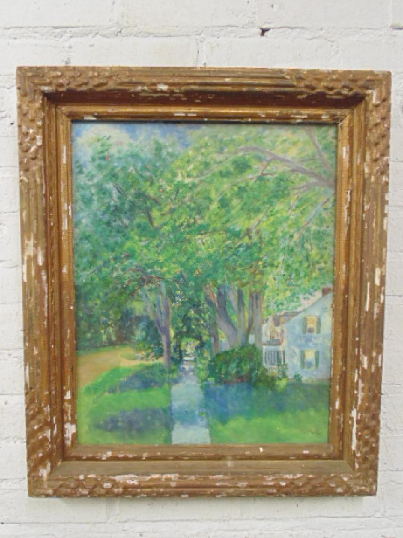 Painting, house by trees, Vermont, signed L. Martin (1 of 6)