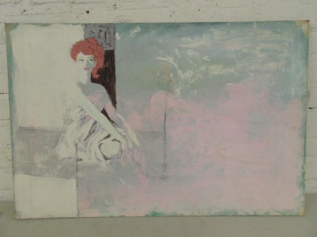 Illustration, Darrel Greene, seated woman: Illustration, from the estate of Darrel Greene, seated woman, 20" by 30"