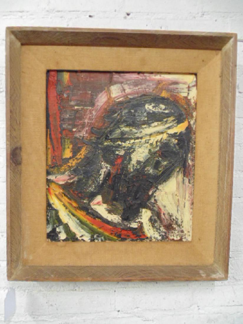 Painting, "Black Christ-Head",  Joachim Probst, 1957 (1 of 5)