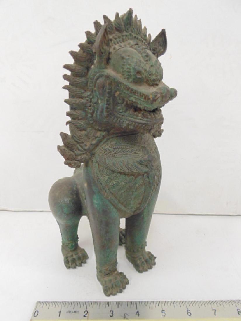 Early Chinese, Asian bronze dragon, foo dog