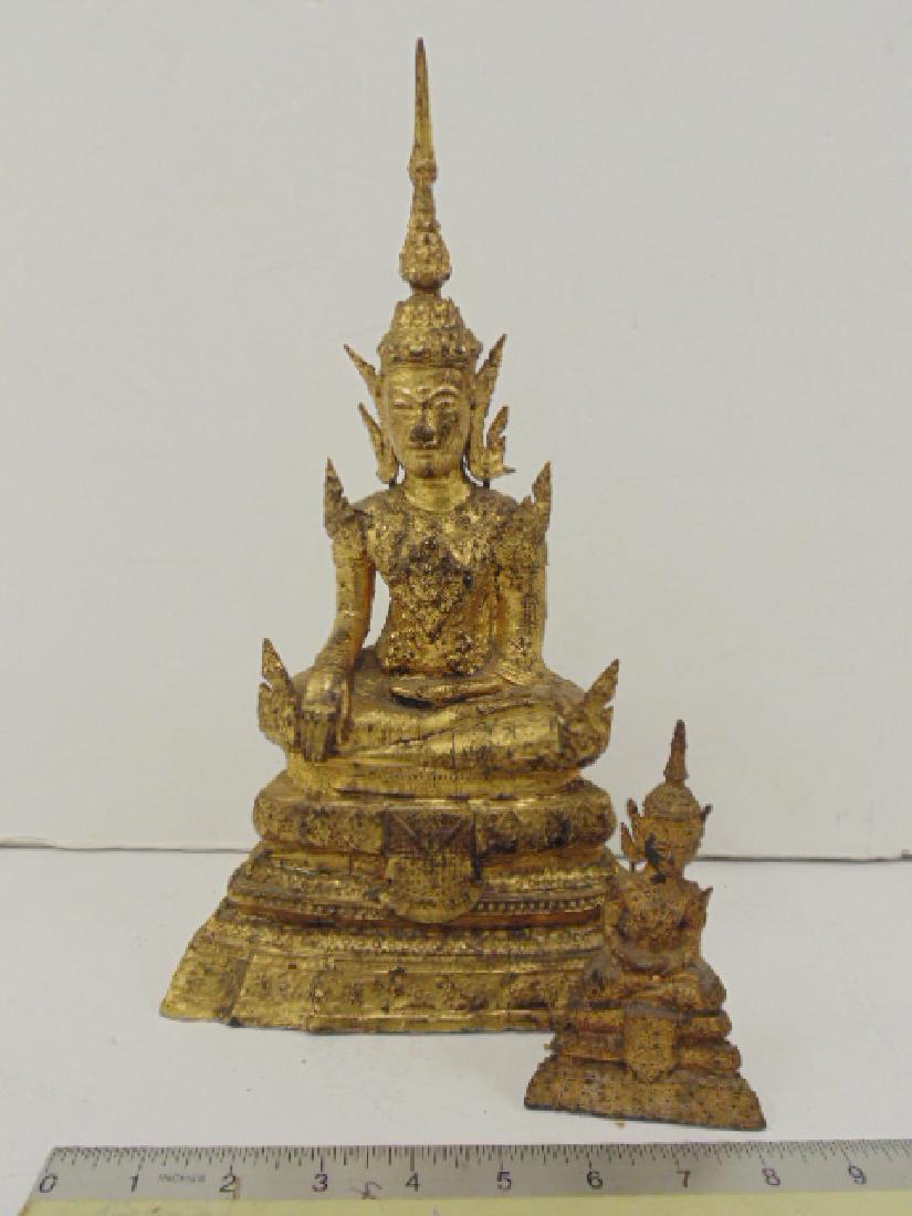 2 Thai bronze Buddha's, gilt finish (1 of 10)
