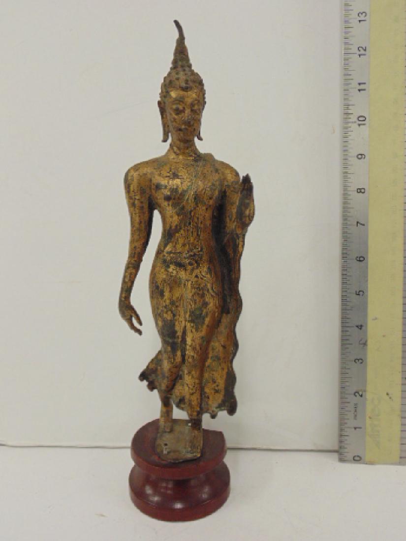 Gilt bronze Asian, Thai standing Buddha (1 of 7)
