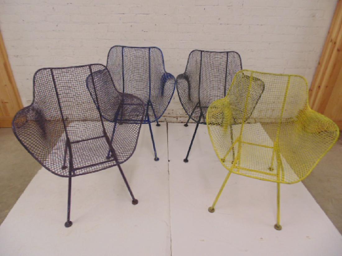 Set of 4 Woodard wire mesh mid-century arm chairs (1 of 7)