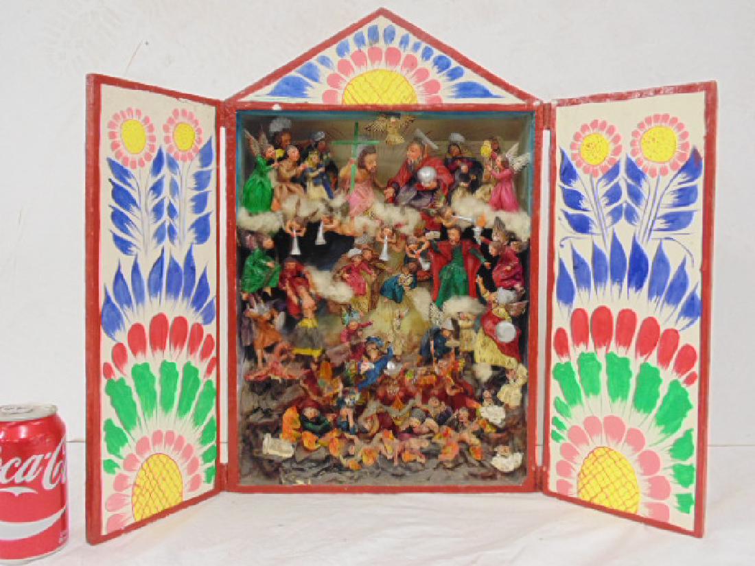 Peruvian folk art carved wood retalbo, of heaven and (1 of 10)
