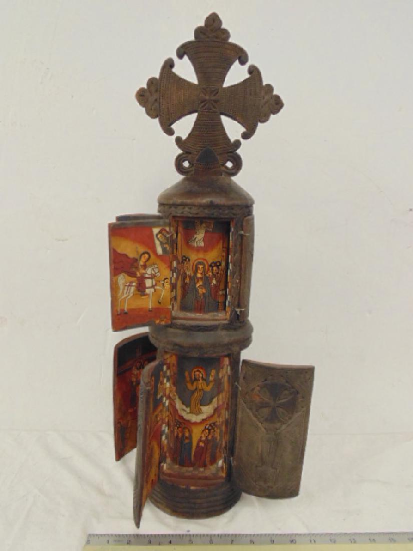 Religious cylinder shaped, Latin American icon column (1 of 10)