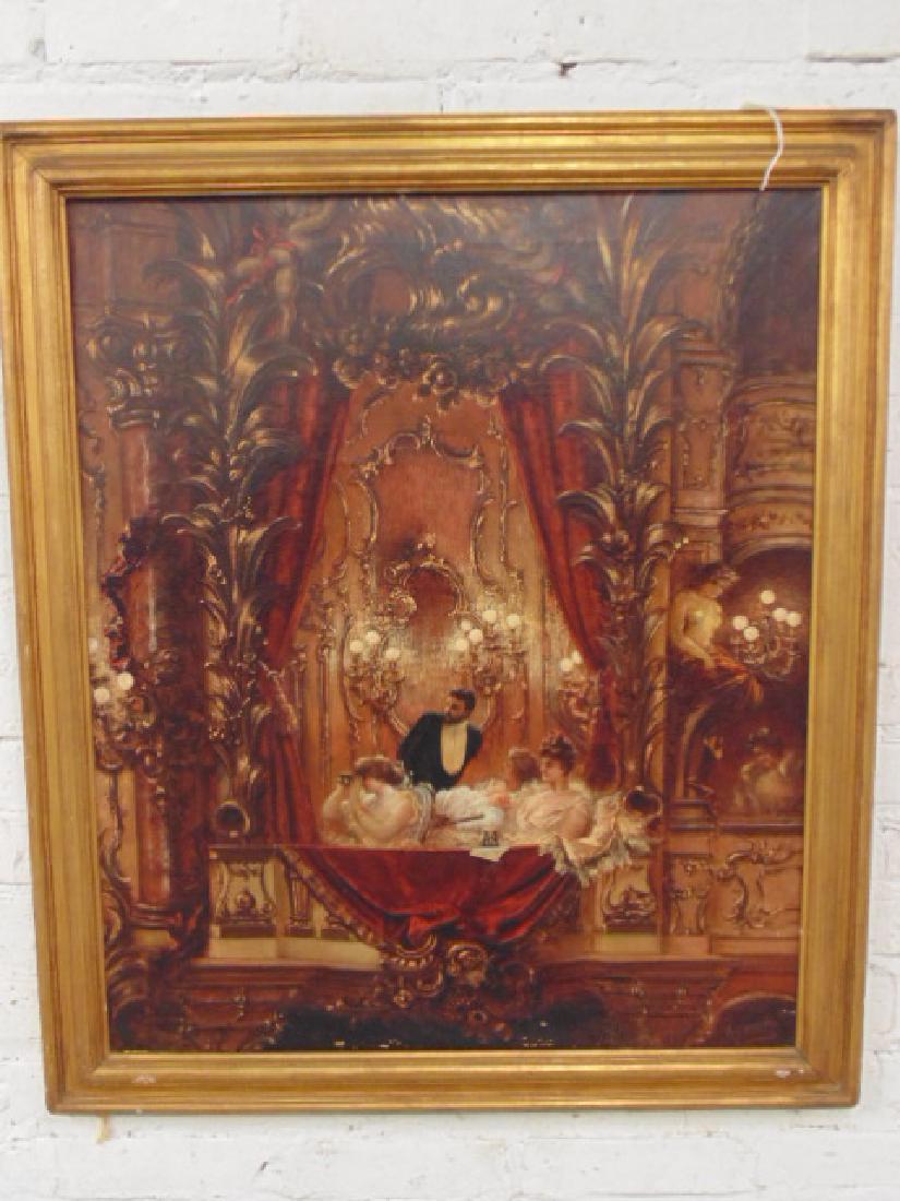 Painting, night at the opera, gilded age, signed Karl (1 of 10)