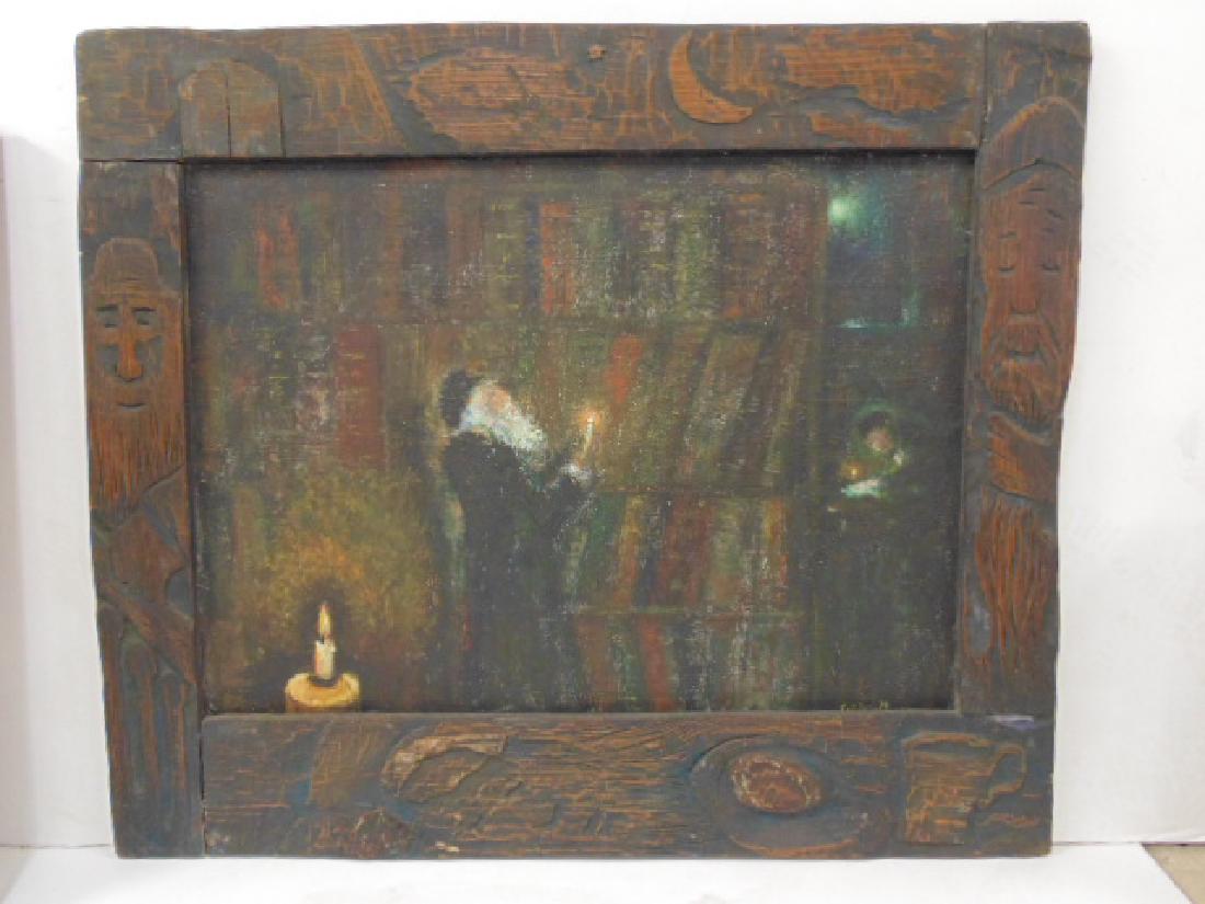 Painting,  Rabbi with candle, signed Samuel Rothbort (1 of 10)