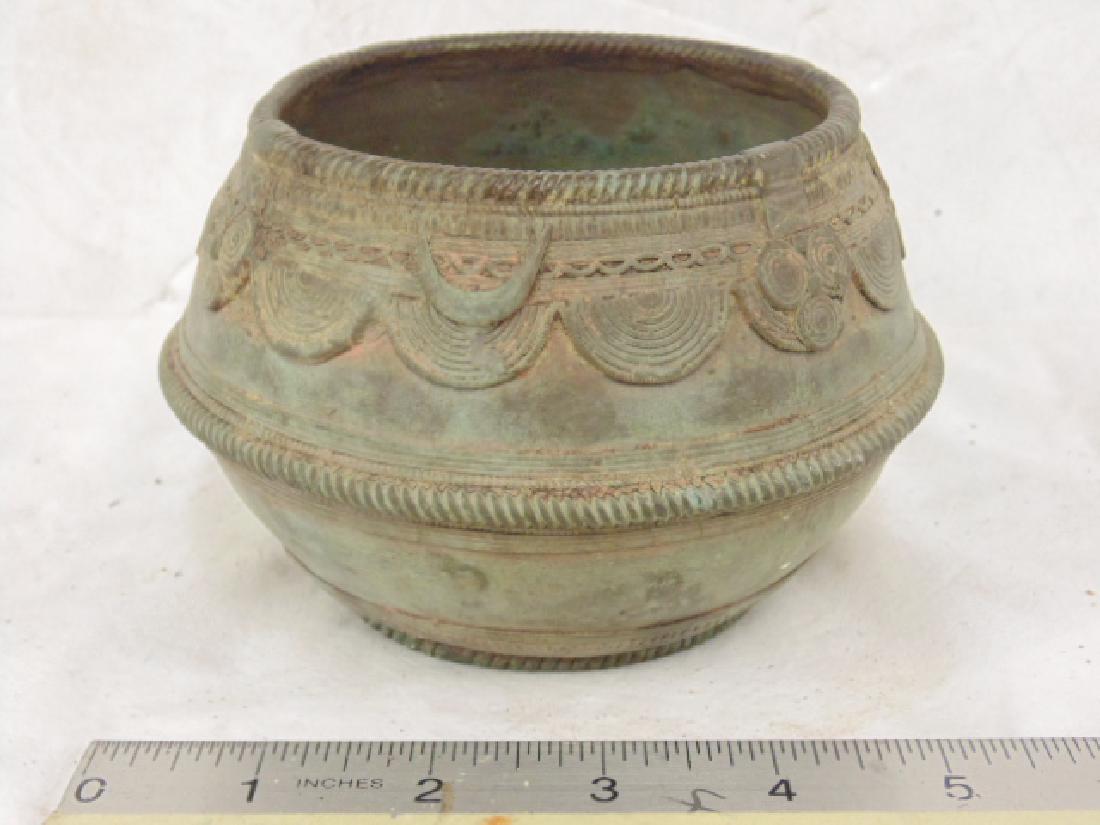 Early India bronze bowl, intricate designs (1 of 7)