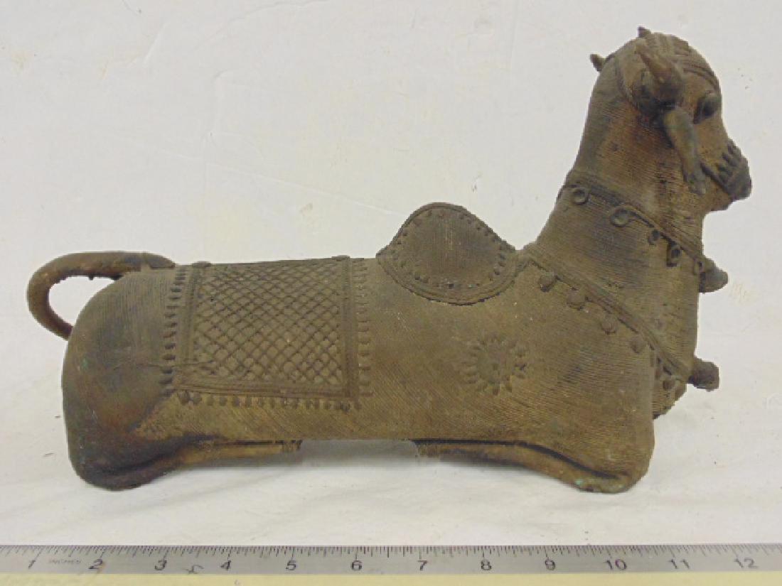Bronze India bull, buffalo, with head covering (1 of 7)