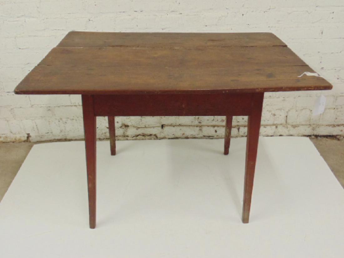 Antique country worktable, in red paint (1 of 9)