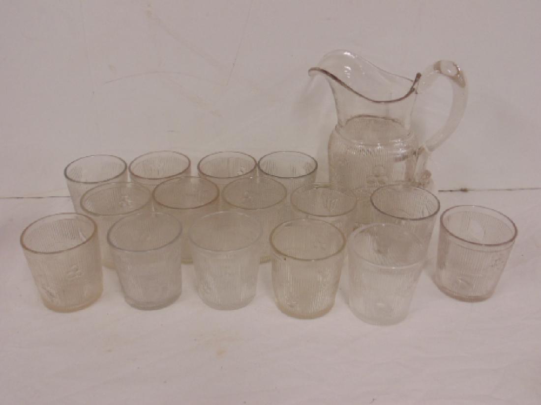 Set early glass lemonade set, decanter & 15 glasses (1 of 6)
