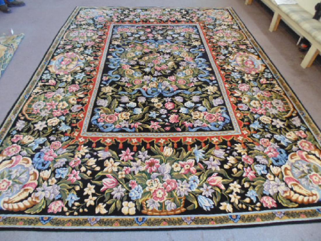 large vintage English woven floral carpet (1 of 7)