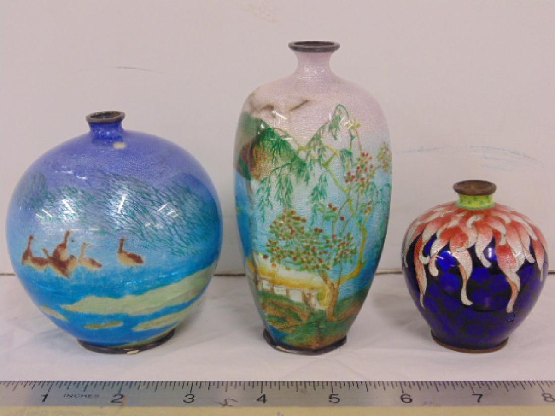 Japanese cloisonne lot, 3 vases (1 of 10)