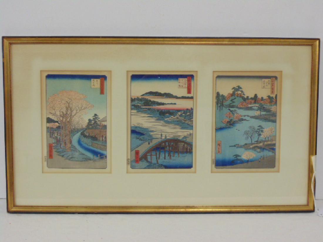Utagawa Hiroshige triptych (1 of 8)