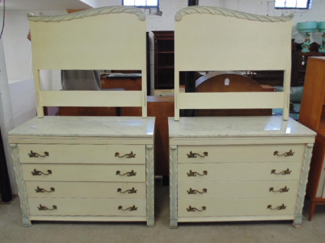 Dorothy Draper Style John Stuart Marble Top Dressers Apr 16