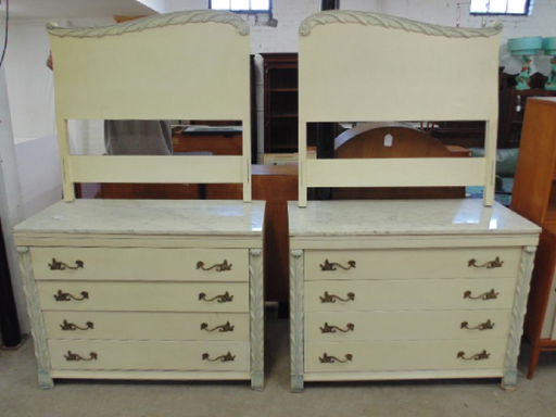 Dorothy Draper Style John Stuart Marble Top Dressers Apr 16