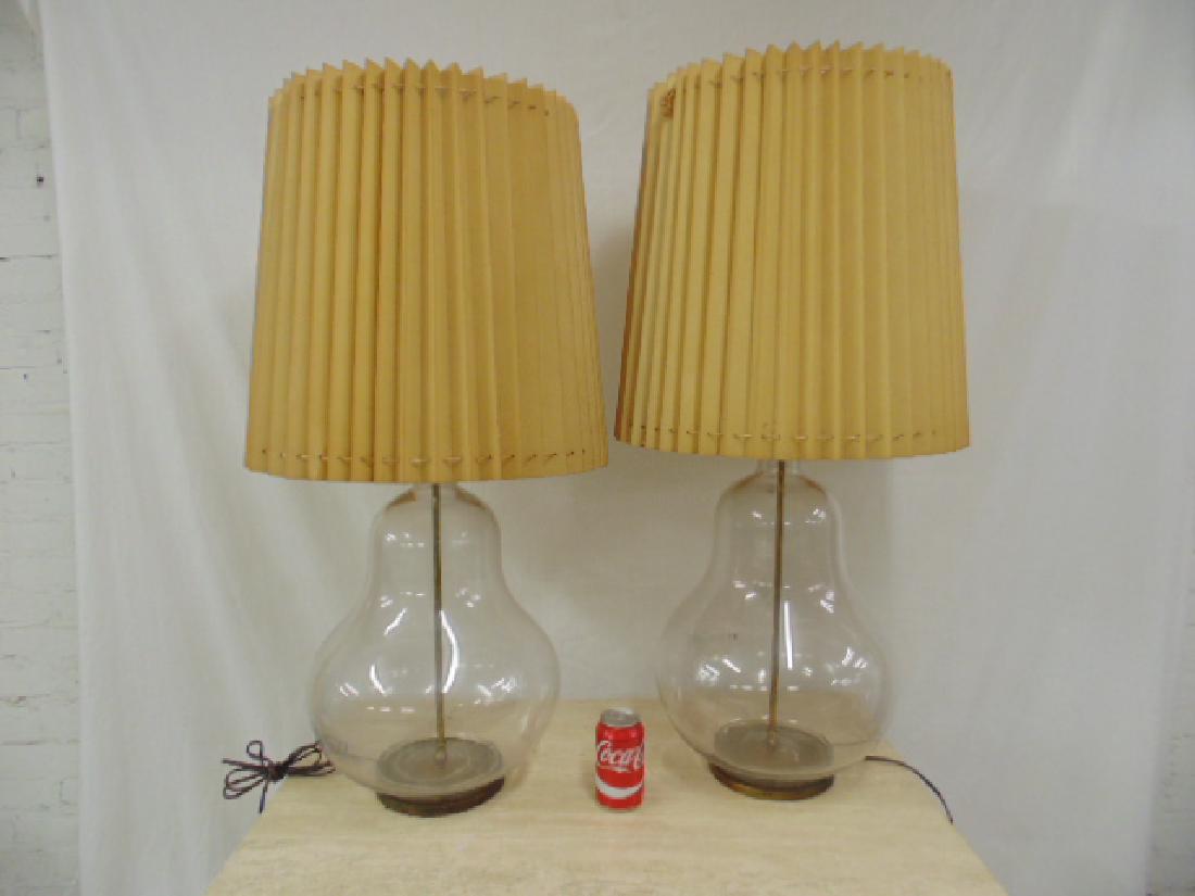 Pair of large Antique hand blown bottle lamps (1 of 6)