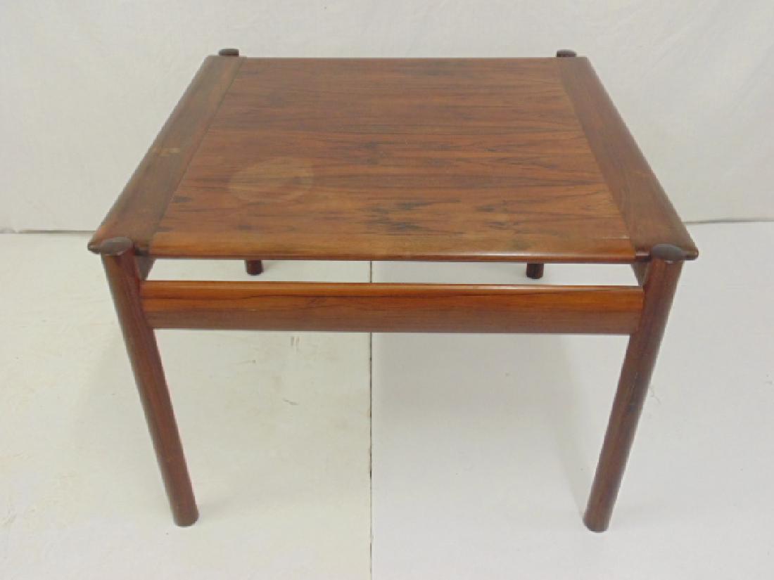Dokka Mobler Mid Century rosewood side table: Mid Century rosewood side table by Dokka Mobler, top is 27.5" by 27.5", height is 19.25"