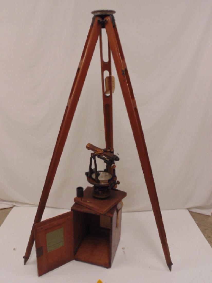 Berger Transit, Scientific instrument in case: Berger Transit, Scientific instrument in case, with tripod, made by C.L. Berger & sons, manufacture of Surveying, Engineering & Astronomical Instruments, 37 Williams Street, Boston, Mass. serial numbe