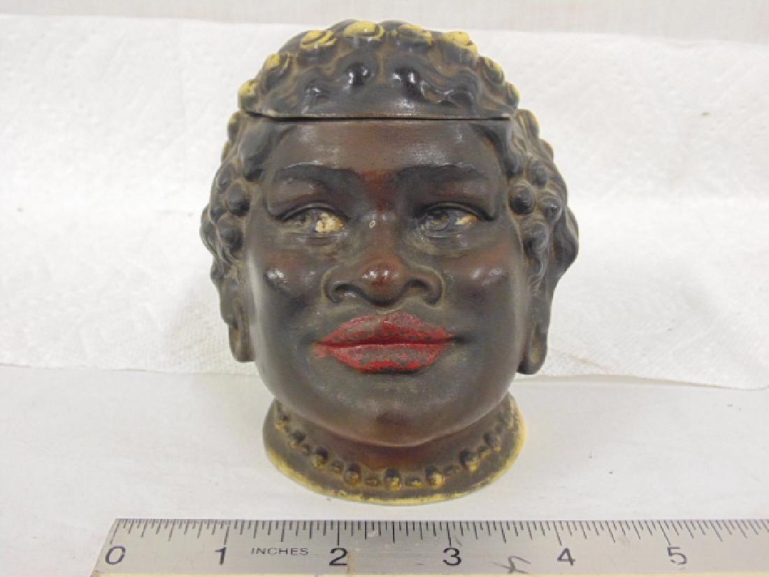 German bisque Blackamoor figural Tobacco Jar, (1 of 5)